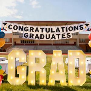 JUICYRAUL 2.3FT Marquee Numbers Lights Grad Sign, Light up Letters for 2026 Graduation Decoration, Class of 2026 for College High School Senior Kindergarten Graduation Party Favor Supplies