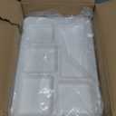 100% Compostable 5 Compartment Paper Plates, 100 Pack, 12.5 * 8.6 inch Disposable School Lunch Trays, Eco-Friendly Bagasse Plates for Buffet, and Party