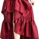 COSDREAMER Women's Steampunk Gothic High Low Skirt Victorian Bustle Skirt (Red, S)