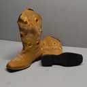 gloryinterest Cowboy Boots for Women Mid Calf Cowgirl Western Boots Sunflower Embroidery Stitched Square Toe Low Heel Black Brown Yellow US6-10.5, Size: 42