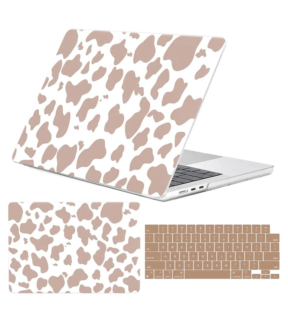 Compatible with MacBook Air 13.6 inch Case 2022-2025 Release M4 A3240 M3 A3113 M2 A2681,Sturdy Protective Laptop Hard Shell &Keyboard Cover for MacBook Air 13 inch Case（Brown Cow）