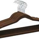 Simplify Slim Velvet Clothes Hangers | 100 Pack | Non-Slip | Shirts | Suit | Pants | Dresses | Garments | Closet Storage & Organization | Durable | Chocolate