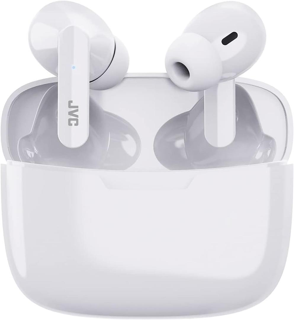 JVC HAD5TW Ultra-Compact IE Bluetooth Earbuds, True Wireless with Charging Case (Coconut White)