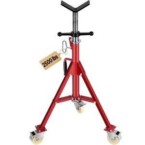 VEVOR Adjustable V-Head Pipe Stand with Casters 71–132 cm, Folding Steel Pipe Support 0.32–30.48 cm, Max Load 1134 kg