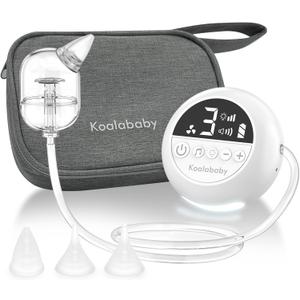 Koalababy Electric Nasal Aspirator for Baby  Hospital-Grade Nose Suction, 9 Suction Levels, Baby Nose Sucker, Nasal Cleaner, Night Light & Music, Soft Silicone Tips, Travel Bag