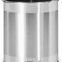 Hillbond 7.5x6.9 Inch EXTRA LARGE Utensil Holder for Countertop, Stainless Steel Rotating Organizer with Removable Divider, Space-Saving for Large Kitchen Utensils Set & Spacious Kitchens