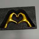 Gold Decor Living Room - Small Shelf Decor Aesthetic - Heart Hands Sculpture - Teen Girls Bedroom Knick Knacks - Cute Home Shelves Accent - Table Statue Love Decorations Gifts (Gold)