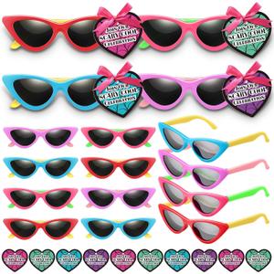 Kingdder 16 Pack Kpop Party Favors Cat Eye Sunglasses for Y2k Fans Women Kpop Star Birthday Party Favors 50s Cosplay Supplies