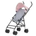 Dream On Me Aero Travel Umbrella Stroller, One-Hand Quick Fold, 3-Point Safety Harness, Dual Brakes, Adjustable Removable Canopy, Lightweight Compact & Space-Saving for Infants and Toddlers Pink