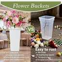 Flower Buckets, 13.4-inch Floral Buckets , Plastic Flower Buckets,Flower Buckets for Flower Bar, Floral Buckets For Cut Flowers
