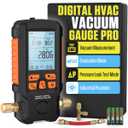 Digital Vacuum Gauge Pro, HVAC Vacuum Gauge with Smart Evacuation & Leak Detection, Torr/mbar/hPa/inHg, ±0.2% FS Accuracy, Auto Calibration, 3" LCD, 7/16"-20UNF(1/4" SAE)