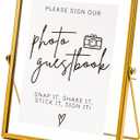 Gold Floating Picture Frame Wedding Signs - Please Sign Our Guest Book - 10x8 Place Card/Menu Holder