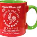 Sriracha Hot Chili Sauce Red & Green Ceramic Mug, Large, 19oz (20 Ounces)