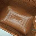Hand Woven Baskets for Storage, 4Pcs Water-Resistant Wicker Baskets, Brown Wicker Storage Baskets for Shelves, Large Basket with Handle for Organizing, Clothes, Laundry, Blanket - Rectangular, Medium
