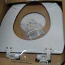 Mayfair Cassel Slow Close Toilet Seat, Easy Clean, Non Slip Premium Wood Seat, Easy Install, Made in USA, Elongated, White