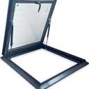 Skylight Roof Window, Tempered Glass Skylight Cover, Aluminum Alloy Frame & Hydraulic Rod, Egress Roof Window with Double-Layer Tempered Glass, for Roof, Attic, Basement, Sun Room(26.7*30.7in/ 68*78cm)