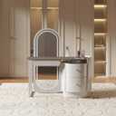 Makeup Vanity Desk with Mirror and LED Lights  Modern 3-in-1 Vanity Table with Drawers & Extendable Cabinet  Retro Makeup Vanity for Women & Girls, Easy Assembly for Bedroom Use (643, 130*40*79cm)