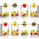 Kolldenn 24pcs Fruit Party Favors Bags Bulk with Handles Summer Kawaii Tutti Frutti Gift Bags Kraft Paper Goodie Bag for Sensory Tropical Theme Birthday Party Supplies