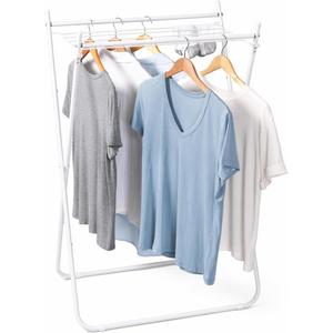 Honey-Can-Do Collapsible Metal Clothes Drying Rack, Foldable Laundry Rack Holds 40 lbs, Hanger-Friendly Design with Non-Skid Feet, Space-Saving Accordion Fold, Indoor Outdoor, White