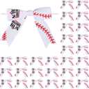 30 Pcs Baseball Printed Ribbon Bows 3 Inch Twist Tie Crafts Small Bows for Gift Wrapping, Baby Shower,Wedding, Party Favors, Cake Pops,Treat Bags (Baseball)