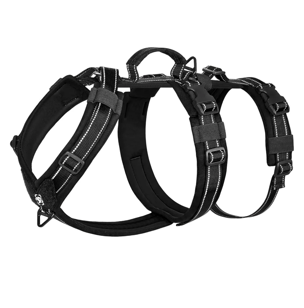 OneTigris Dog Harness No Pull, Adjustable Tactical Harness with Soft Padding, Y-Shaped Reflective Easy Walk Dog Harness for Medium and Large Dogs