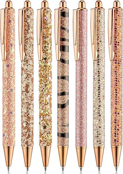 Mr. Pen- Fancy Pens for Women, 7 Pack, Black Ink Ballpoint, 10 Refills