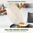 GreenPan 12 Piece Nonstick Swift Cookware Set, Ceramic PFAS-Free Pots & Pans with Lids, Dishwasher & Oven/Broiler Safe to 600F, Kitchen Cooking Set, Sauce, Saute, Stock, Frying Pans, Cream, 12pc Pots & Pans Set