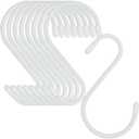 24 Pack 5 Inch White S Hooks, Vinyl Coated with Rubber Stopper Non Slip Heavy Duty, Steel Metal White Rubber Coated Closet S Hooks for Hanging Jeans, Plants, Jewelry, Pot, Pan, Cups, Towels