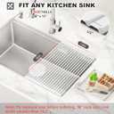 MERRYBOX Roll Up Dish Drying Rack, Silicone Wrapped Over The Sink Dish Rack Foldable Dish Drainer Anti-Slip Dish Racks for Kitchen Counter, Multipurpose Kitchen Sink Drying Rack, 18" x 13", White