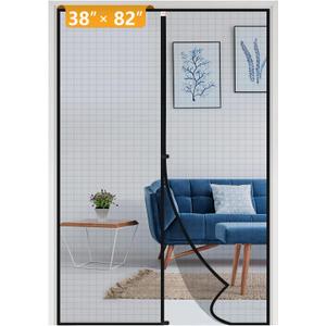 Yotache Magnetic Screen Door Fits Door Size 38 x 82, Screen Size 40" x 83" Upgraded Anti-Tearing Fiberglass Mesh French Door Screens with Magnets Black