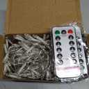 YEGUO Christmas Lights Battery Operated, 2 Pack Each 33ft 100 LED Red and Green String Lights Outdoor Waterproof,8 Modes Clear Wire Fairy Light Indoor with Remote