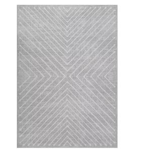 Garvee Large Striped Washable Soft Thin Carpet for Bedroom Living Room Home Decor Office Light Gray 10 ft. x 13 ft. Area Rug
