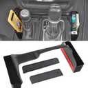 YOCTM Gear Shifter Console Side Storage Box Compatible with 2018-2025 Jeep Wrangler JL JLU Rubicon Sport Sahara Gladiator JT Shifter Side Tray Interior Accessories Black Fits 4Door