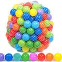 Playz Soft Plastic Mini Ball Pit Balls 200 Count - w/ 8 Vibrant Colors - Crush Proof, No Sharp Edges, Non Toxic, Phthalate & BPA Free for Baby Toddler Ball Pit, Play Tents & Tunnels Indoor & Outdoor