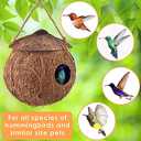 KATUMO Hummingbird Houses, Natural Coconut Bird Houses for Outside Hanging Hummingbird Swinging Nest, 2Pcs