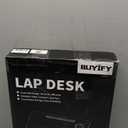 BUYIFY Portable Foldable Laptop Desk for Bed and Couch, Adjustable Lap Desk with Cup Holder and Phone Holder, Ideal for Working, Reading, Writing, and Breakfast (Black)