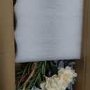 LESING Dahlia Flower Artificial Flower with Vase Fake Silk Flowers in Glass Vase Faux Rose Flowers Arrangement for Home Office Table Centerpiece Decoration (Blue)