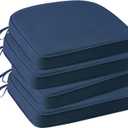 Outdoor Sunbrella Round Corner Seat Cushion, 17"x16"x2", Set of 4, Non Slip Seat Cushion Pads with Removable Cover for Patio Furniture, Garden Yard Lawn, Spectrum Indigo