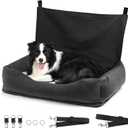 Dog Car Seat for Medium Large, Safe and Comfortable Dog Car Bed Medium Under 60lbs, Multipurpose Design Washable with Non-Slip Base (Black)