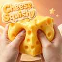 Cheese Squishy Stress Relief Original Sensory Food Squishy Stress Relief Fidget Toy Stress Balls for Adults (Yellow-1PC)