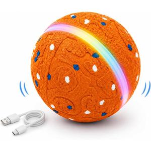 Interactive Dog Ball Toy[Newly Upgraded], Durable E-TPU Material, 3 Play Modes with Colorful Lights, E-TPU USB-C Rechargeable, IPX7 Waterproof Rating for Puppy, Medium and Large Dogs