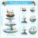 2 x Fishing Birthday Party Decorations Cupcake Stand, 3 Tier Gone Fishing Funny Cardboard Cupcake Display Stand Dessert Tower, Angler Birthday Party Supplies