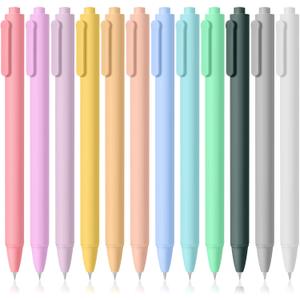 12 Count Retractable Gel Pens - 0.7mm Fine Point - Quick Dry Black Ink Pen for Smooth Writing - Perfect for Office Home School Supplies Journaling Note Taking -High-End Gifts for Women Men Kids