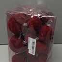 Flocked Ornaments for Christmas Tree Decorations - 35pcs Burgundy Velvet Ball Ornament for Winter Holiday Decor - Plastic Shatterproof Xmas Ornaments Bulk