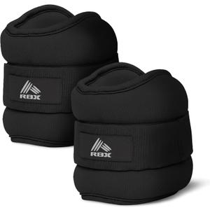 RBX Wrist & Ankle Weights Set, Adjustable Comfort Fit for Training & Toning (2lb Each, Black)