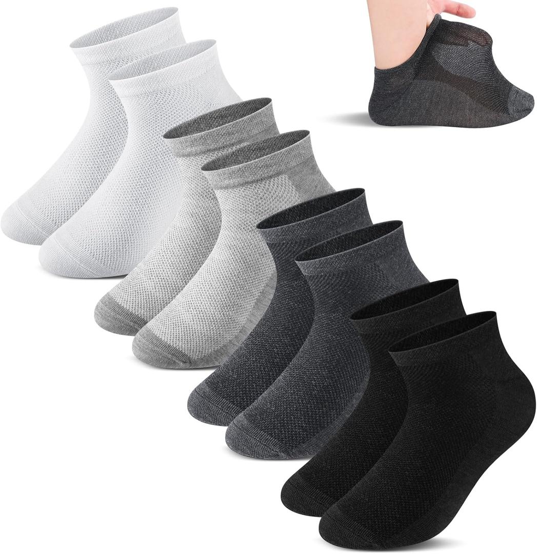 Twistover 4 Pairs Extra Wide Diabetic Socks Low Cut Thin Bariatric Sock Non Binding Plus Size Anklets for Men Swollen Feet (Multicolor)