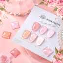 Born Pretty Jelly Pink Gel Nail Polish Nude Pink Sheer Translucent Valentine's Day Gel Polish Milky Natural Gel Polish Set Nail Art Manicure DIY Kit Home Salon 6 PCS