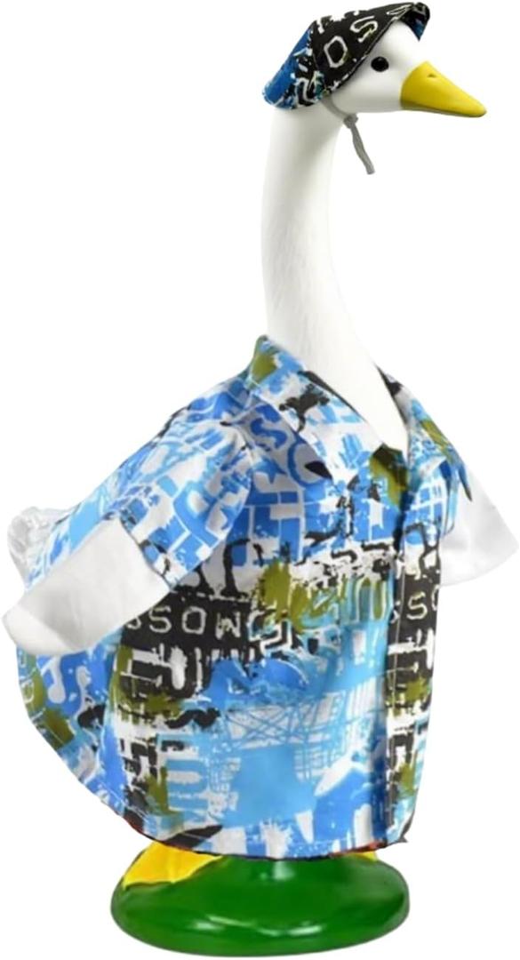Porch Goose Outfit for 23" Porch Goose, Summer Beach Goose Outfits with Hat Garden Porch Goose Clothes for Garden Lawn Yard Decoration (Beach