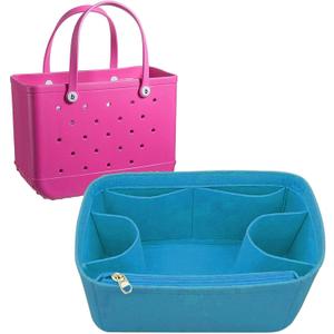 Lckaey beach accessories for bogg bag organizer xl Organizing for bogg tote accessories inserts divider organizer 3018Blue-L (Bag not included)