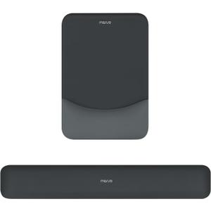 MOSISO Wrist Rest Support for Mouse Pad&Keyboard Set, Rectangular Ergonomic Mousepad Non-Slip Base Home/Office Pain Relief&Easy Typing Pad with Neoprene Cloth&Raised Curved Memory Foam, Slate Gray
